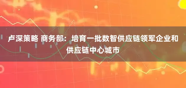 卢深策略 商务部：培育一批数智供应链领军企业和供应链中心城市